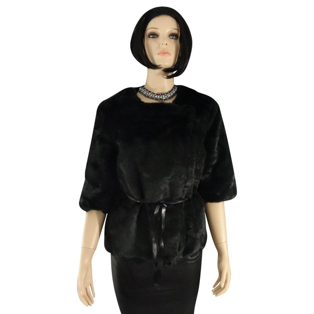 NWT New With Miss Miss Imported from Italy Faux Fur Jacket Size Medium